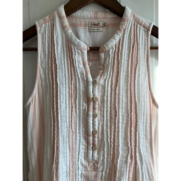 Faherty Isha Dream Cotton Gauze Mini Dress Stripe Sleeveless XS Tuckernuck EUC - Picture 6 of 9